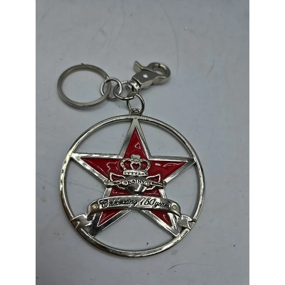 Kathy Van Zeeland Silver Large Celebrating  150th Anniversary Key Chain 3" - Picture 3 of 8